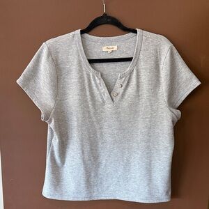 EUC Madewell Gray Waffle Short Sleeve Tee